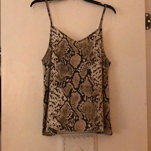 Snake skin V neck tank